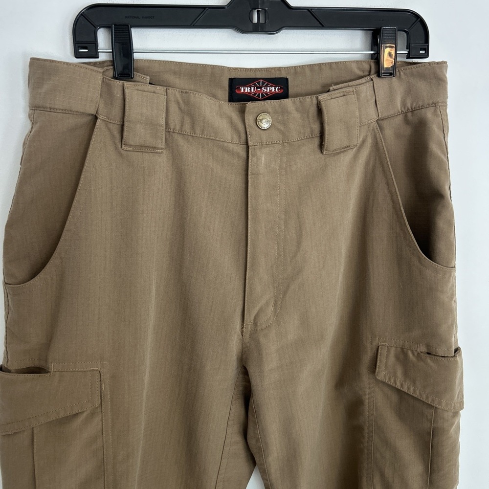 TRU-SPEC Brown Rip Stop Tactical Military Cargo Pants Men's Size 34x32